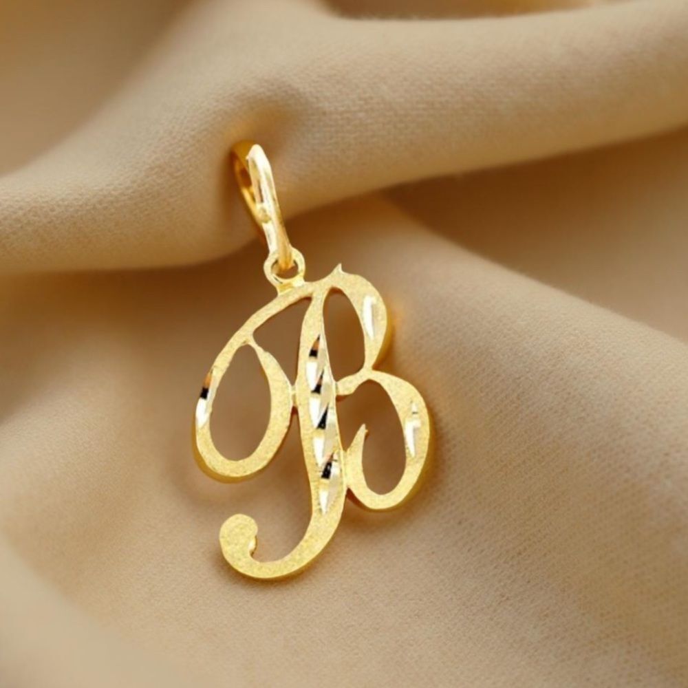 Initial B solid real gold charm | ideal gift | Initial B pendant |